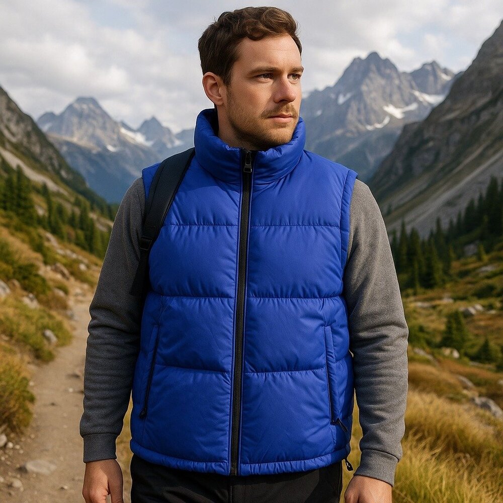 Vintage Pacific Trail Men Puffer Vest Size L Down 80/20 Trail 90s Outdoor Hiking